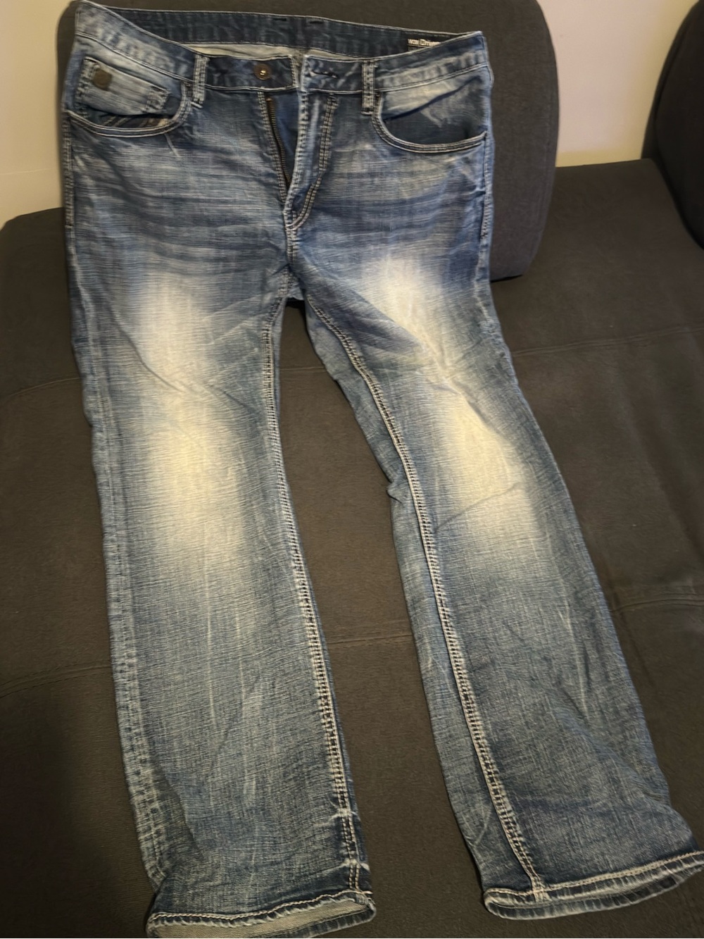 Buffalo David Bitton Men's Light Wash Blue Straight Jeans
